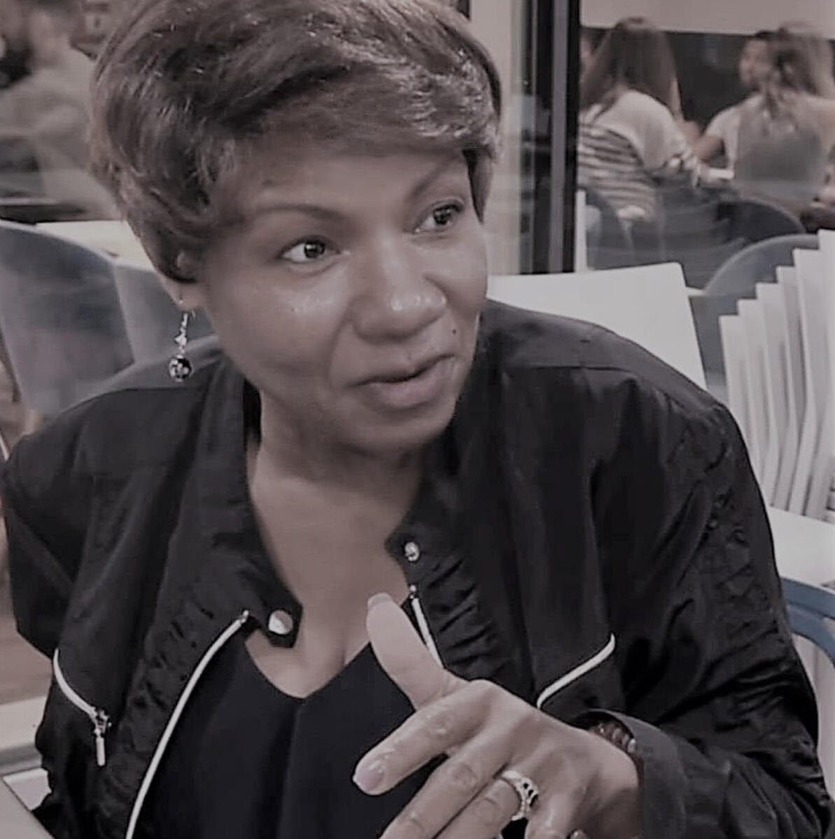 Lets connect Image of France Strickland enagaging in a conversation